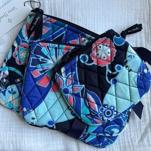 NWT Vera Bradley 3 piece Cosmetic Trio bags in Lotus Flower Swirl